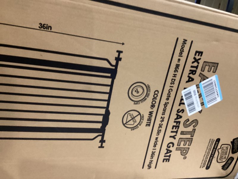 Condition photo showing Good Condition for Regalo Safety 36" Extra Tall Baby Gate for Doorways & Bottom of Stairs, Pressure Mount, Toddlers & Pets, 6-24 Months, Tested & Safe for 30 Years, American Designed, American Owned White 29-36.5"W x 36"H