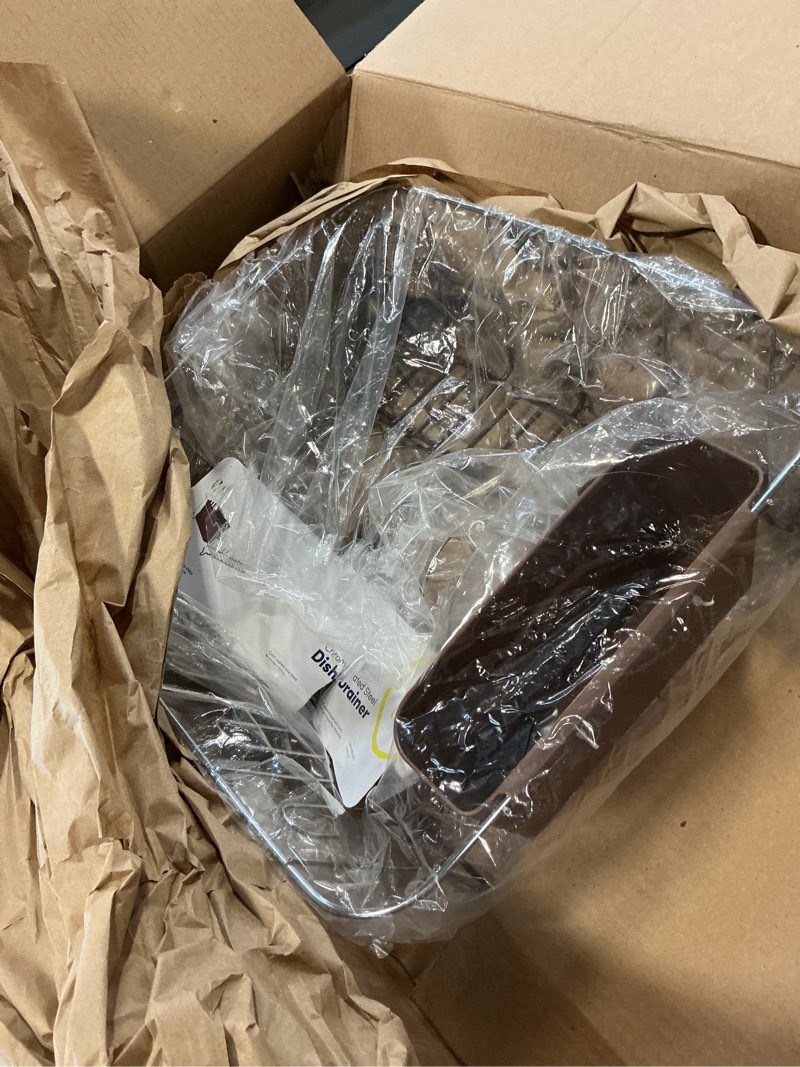 Condition photo showing Good Condition for Dish Drying Rack & Cutlery Holder 2 Piece Set - Compact Sink-Fitting Dish Drainer with Rubberized Undercoating, Space-Saving Kitchen Organizer for Plates, Cups, Bowls & Utensils in Sink, Bronze Brown Bronze 1