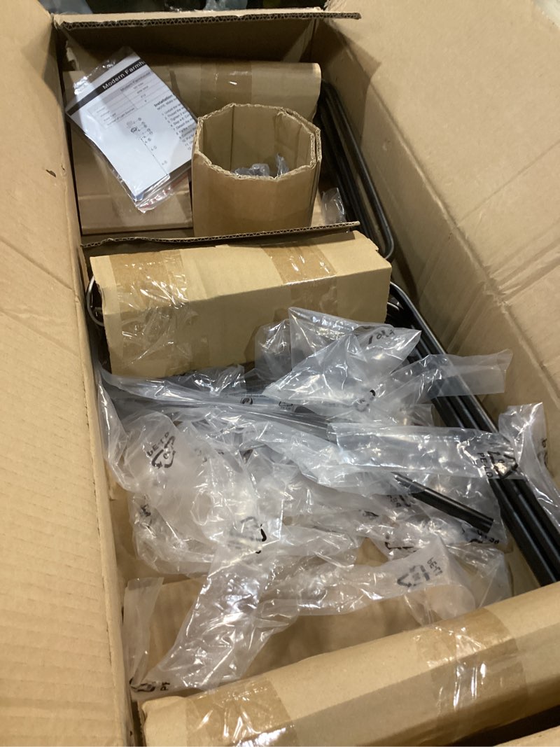 Condition photo showing Good Condition for Lynnoland Black 8-Light Chandelier, Farmhouse Chandelier for Dining Room Lighting Fixtures Hanging, Vintage Candle Pendant Light Fixtures Chandelier for Bedroom, Foyer and Living Room Matte Black (No assembly light fixture) 8-Light