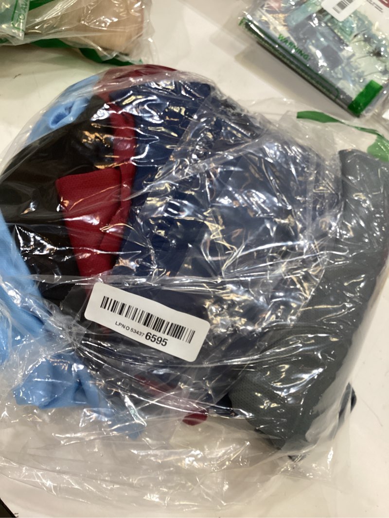 Condition photo showing New/Like New for kinglaman 1/5 pack mesh workout shirts for men dry fit gym quick dry athletic short sleeve sports t-shirt moisture wicking large 1 black 1 gray 1 blue 1 light blue 1 wine