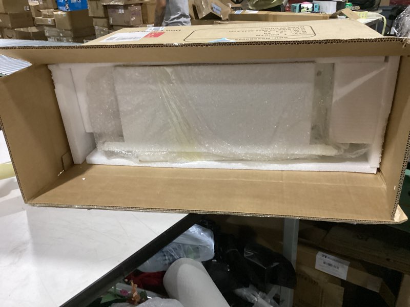 Condition photo showing Good Condition for karlott 26" farmhouse night stand with pre-assembled drawers, painted bedside table, pine leg and solid wood frame nightstand, side table end table for bedroom, carved pattern, distressed white