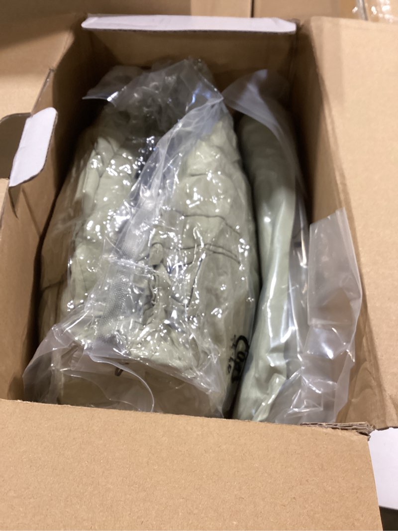 Condition photo showing New/Like New for WRENSONGE King Size Comforter Set- 7 Pieces Soft Sage Green Bed in a Bag King with Fitted Sheet, Flat Sheet, 2 Pillow Shams, and 2 Pillowcases- Warm Bed Set for All Season Sage Green King(102"*90")