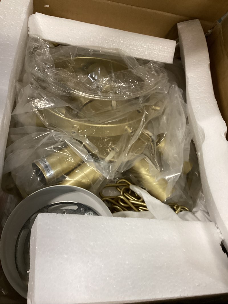 Condition photo showing Good Condition for tochic gold vintage chandelier, 8 lights rustic chandeliers for dining room, modern farmhouse chandelier with ginkgo leaves, ceiling light fixture for living room bedroom entryway w-25.98"