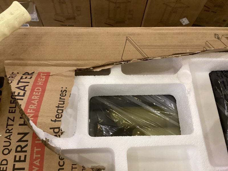 Condition photo showing New/Like New for Duraflame 28 in. Electric Lantern with Infrared Heat and Remote Control in Black