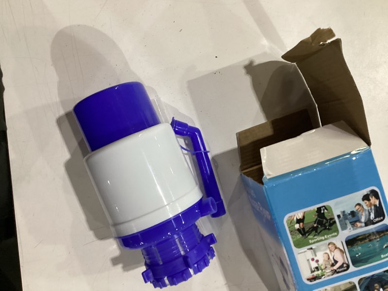 Condition photo showing Good Condition for water bottles dispenser blue manual hand pressure drinking fountain pressure water press pump bluee 1