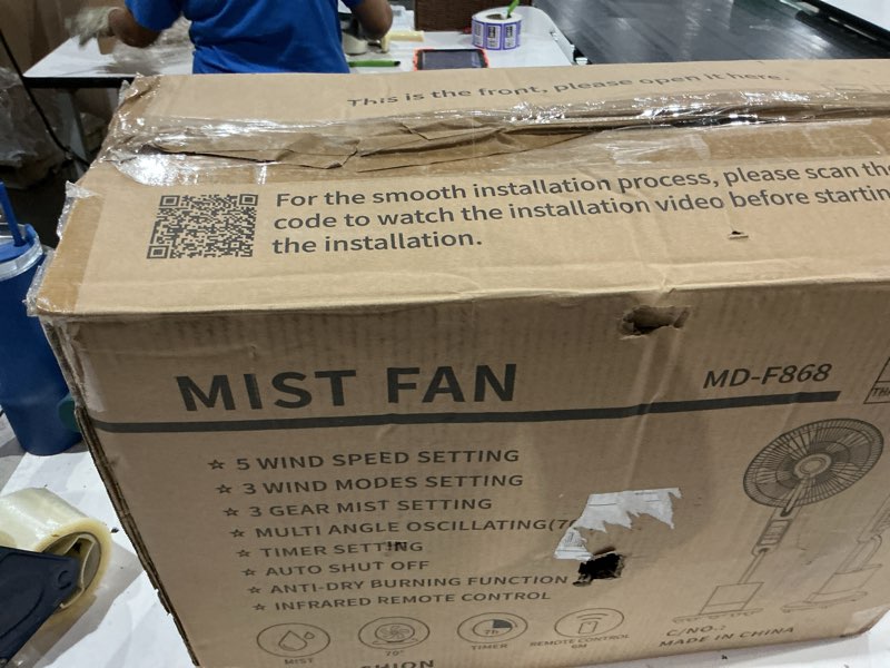 Condition photo showing As Is for pedestal misting fan