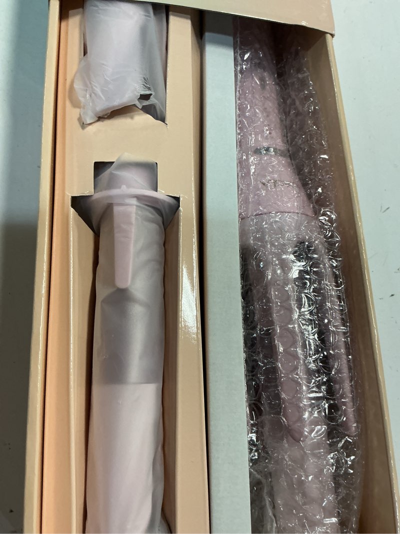 Condition photo showing New/Like New for 3 in 1 automatic curling iron, hair curlers with 3 curling barrels (1" - 1.25" - 1.5"), rotating curling iron with 3 temp, 2-way rotation, 10s fast heating, anti-scald, dual voltage, pink