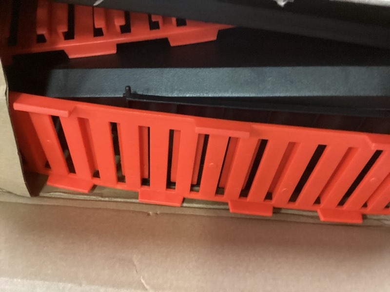 Condition photo showing As Is for Nerf Elite Blaster Rack - Storage for up to Six Blasters, Including Shelving and Drawers Accessories, Orange and Black - Amazon Exclusive