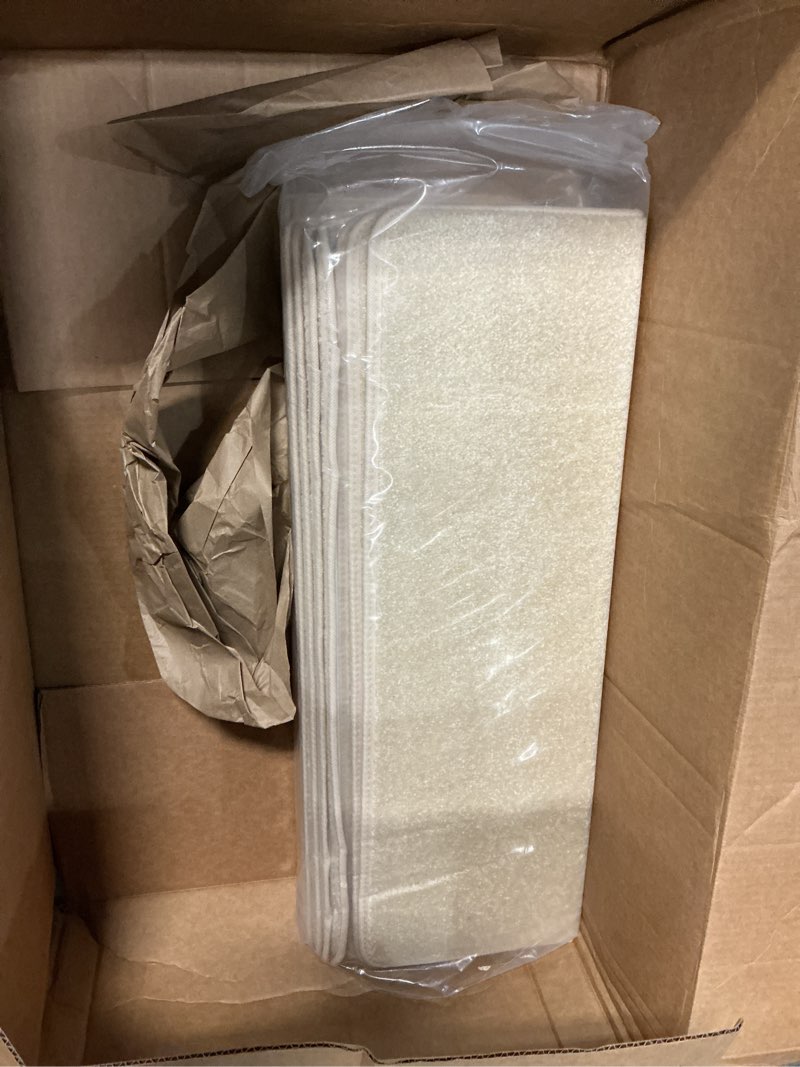 Condition photo showing Good Condition for pure era bullnose carpet stair treads set tape free non-slip indoor stair protectors pet friendly rugs covers soft skid resistant washable reusable 9.5" x 30" (14 pieces, light beige) light beige 14 pieces with bullnose