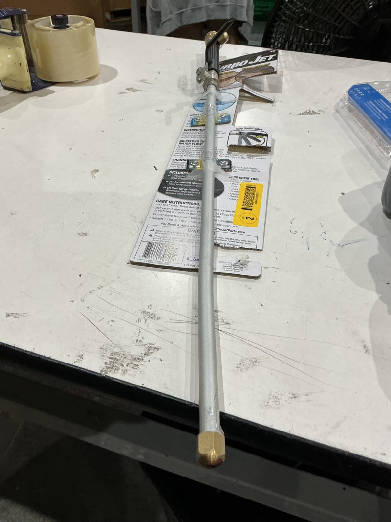 Condition photo showing As Is for turbo jet rear trigger adjustable spray garden hose nozzle - turn your hose into a power washer - easy attachment - 2 patterns