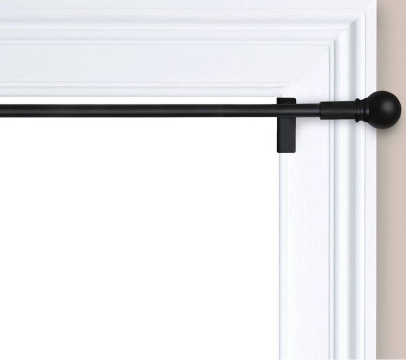 (( Missing screws))28\"-48\" Twist and Shout Easy Install Curtain Rod Matte Black - Room Essentials™: No Drill Tension Rod, Renter Friendly