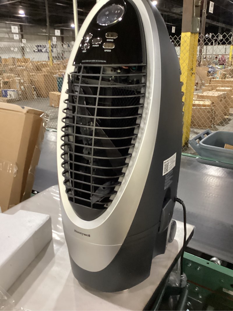 Honeywell 300 CFM Indoor Portable Evaporative Cooler, Fan & Humidifier with Detachable Tank, Carbon 