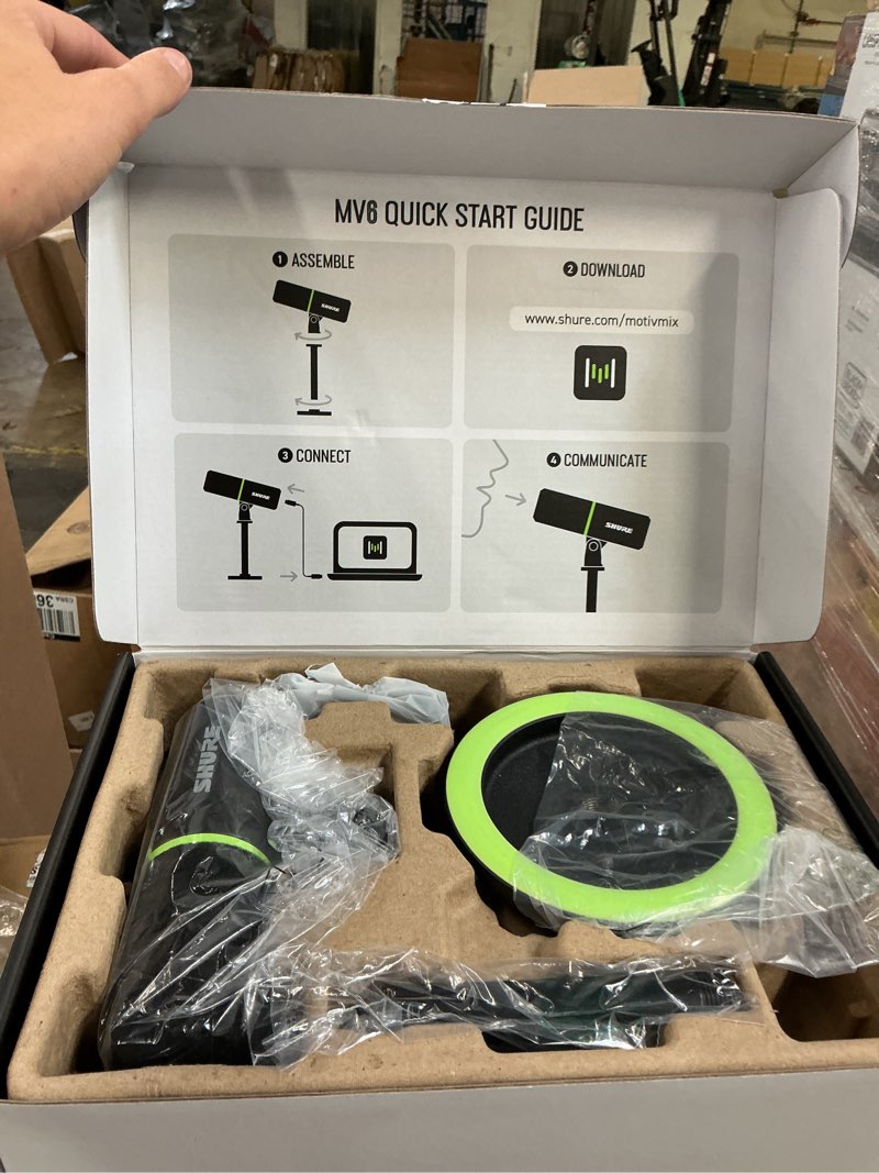 Condition photo showing As Is for new shure mv6 50 hz - 15,000 hz usb gaming microphone