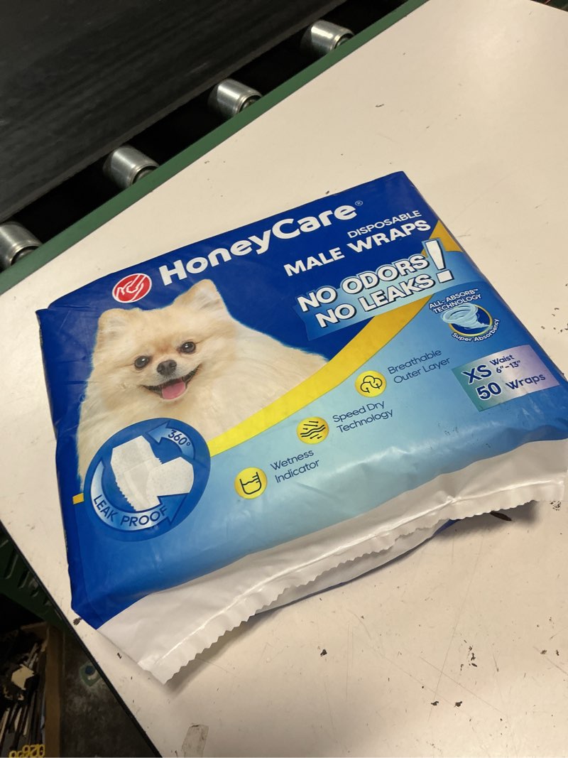 Condition photo showing Good Condition for honey care all-absorb a27 male dog wrap, 50 count, extra small?super absorbent, breathable