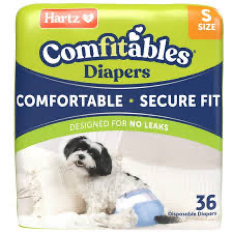hartz disposable dog diapers, size s 36 count, comfortable & secure fit, easy to put on