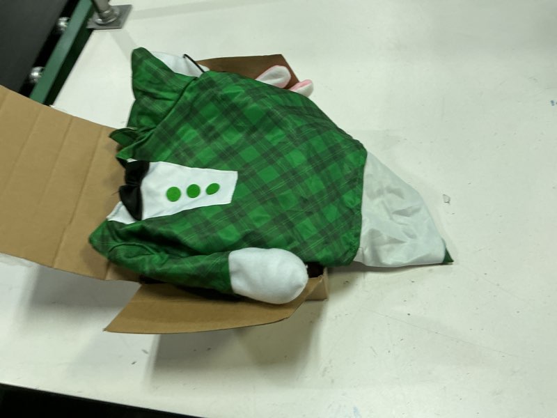 Condition photo showing As Is for 8 Set Holiday Seasonal Baby Goose Outfits for 17" Cement Porch Goose Statue Valentine Easter Spring St. Patrick All Season Costume for Lawn Garden Patio Indoor Outdoor Decor(Boy Style) Boy Style 17Inch