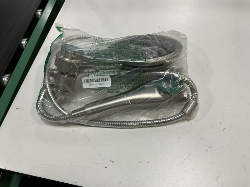 Condition photo showing As Is for Moen Verso Spot Resist Nickel Round Rain Shower Head and Detachable Handshower Combination with Magnetix Docking System and 60-inch Metal Hose, 220C2SRN