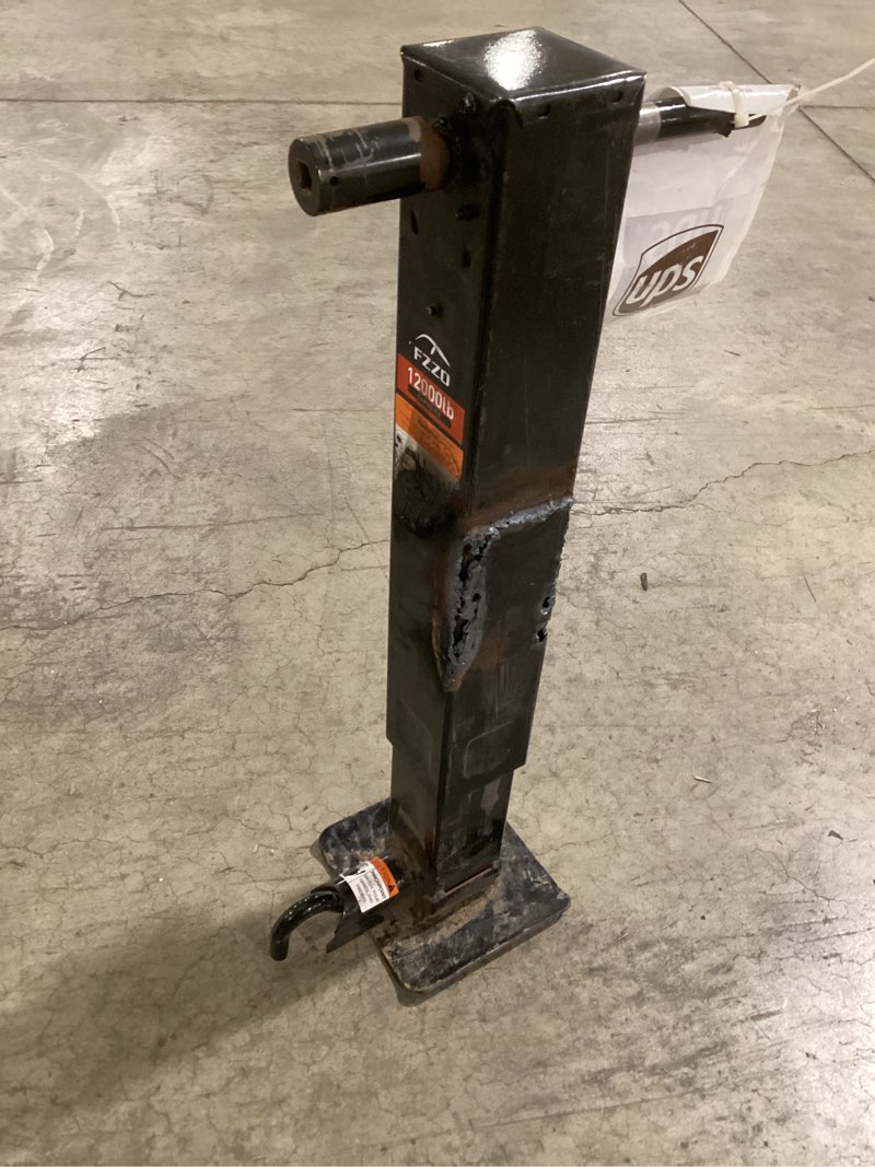 Condition photo showing As Is for 12000lbs heavy duty trailer jack,square direct weld,26" vertical travel,adjustable drop leg,for lift utility trailer, vehicle, boat, and rv