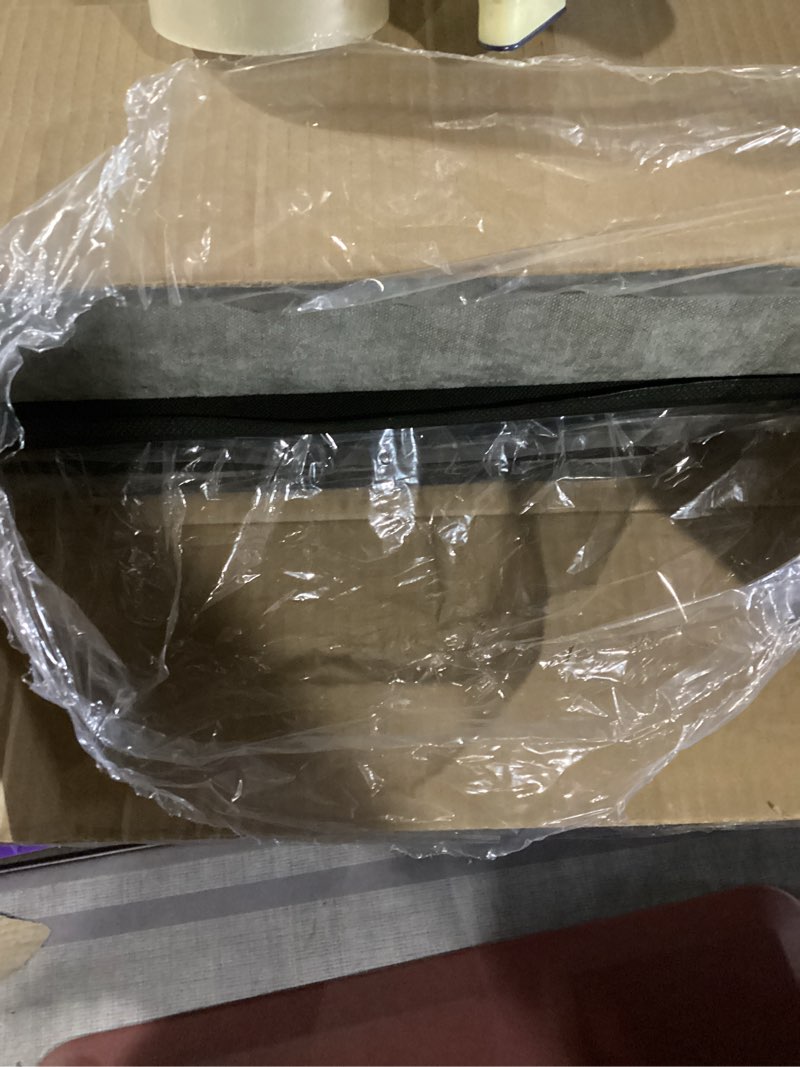 Condition photo showing Good Condition for ABHENG 17.7 inches Chenille turfed Ottomans Cube with Storage, Metal-Framed Square Storage Ottoman Foot Rest Stool Holds 770 LB for Dorm Living Room Bedroom Gray UASN641G Chenille-gray 17.7" D x 17.7" W x 17.7" H