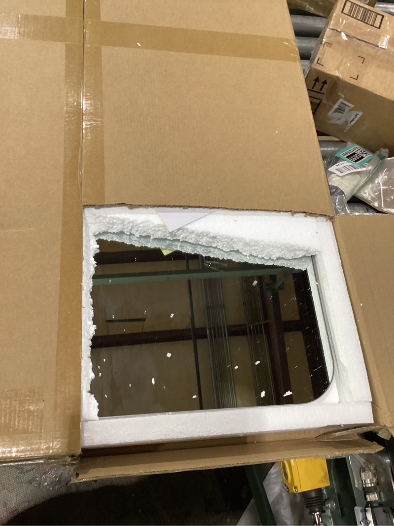 Condition photo showing New/Like New for frameless mirror for bathroom vanity,with polished edge,hangs horizontally or vertically,entryways,room,shatterproof (y-24x30in)