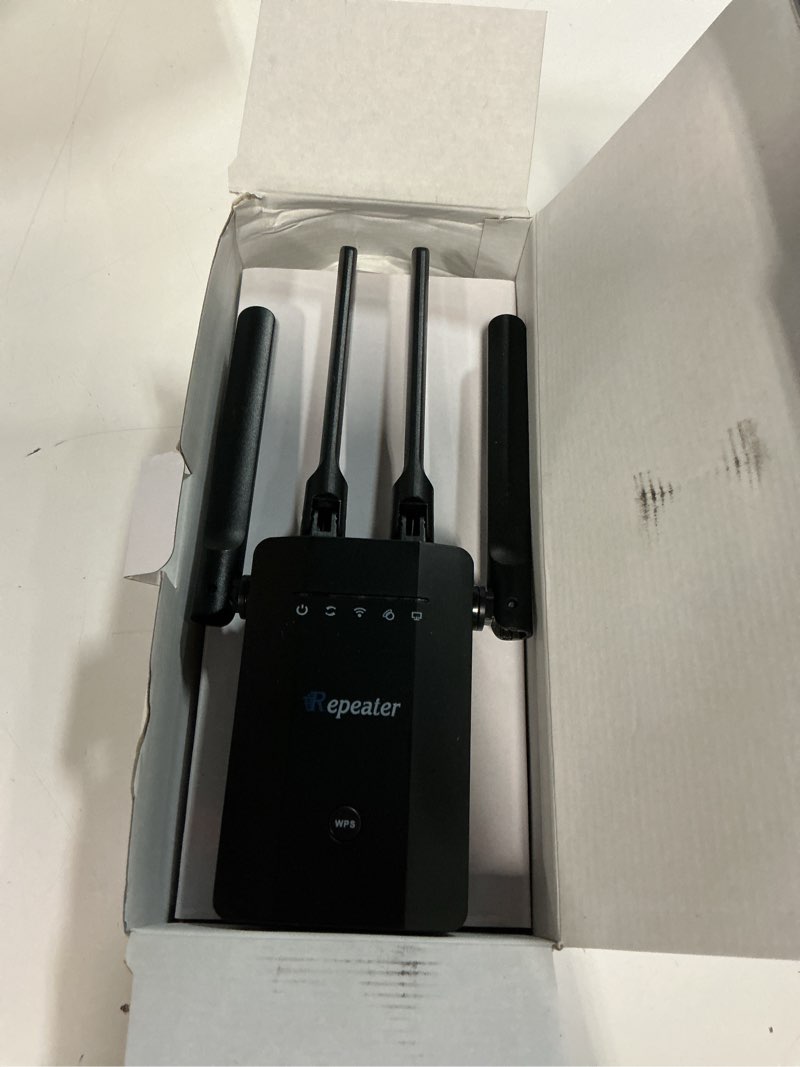 Condition photo showing Good Condition for 2026 new wifi extender signal booster for home, 15715sq.ft long range wifi repeater wireless routers signal amplifier, mesh wifi 15x faster access point with ethernet port, easy setup, 5 working mode black