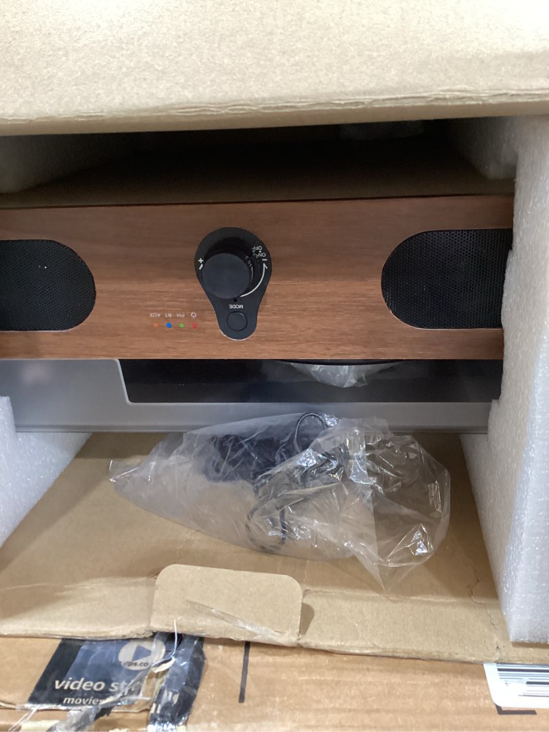 Condition photo showing Good Condition for amazon basics desktop vinyl record player turntable with bluetooth playback, built-in speakers, 3-speed, wireless playback, black