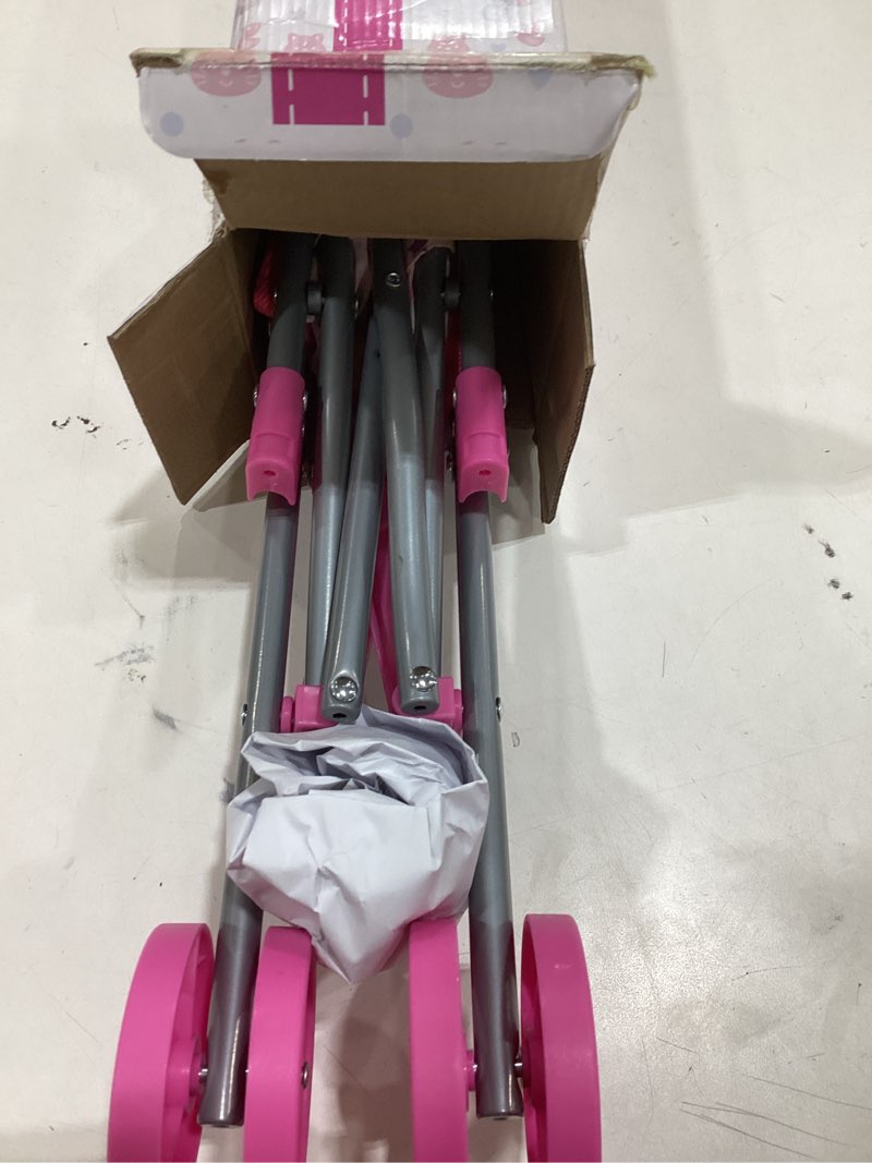 Condition photo showing New/Like New for Dream Collection, Doll Stroller - Metal Fold Up and Down Umbrella Stroller for Realistic Pretend Play, Pink - 23”