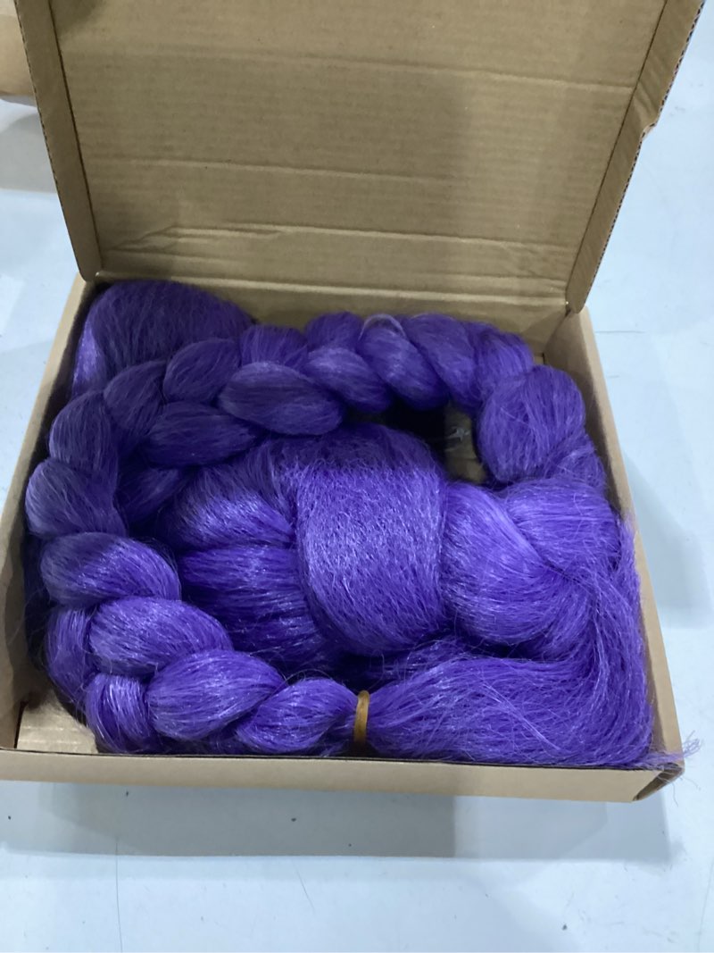 Condition photo showing New/Like New for long purple braided cosplay wig dress up accessories with clips for halloween?only braid?