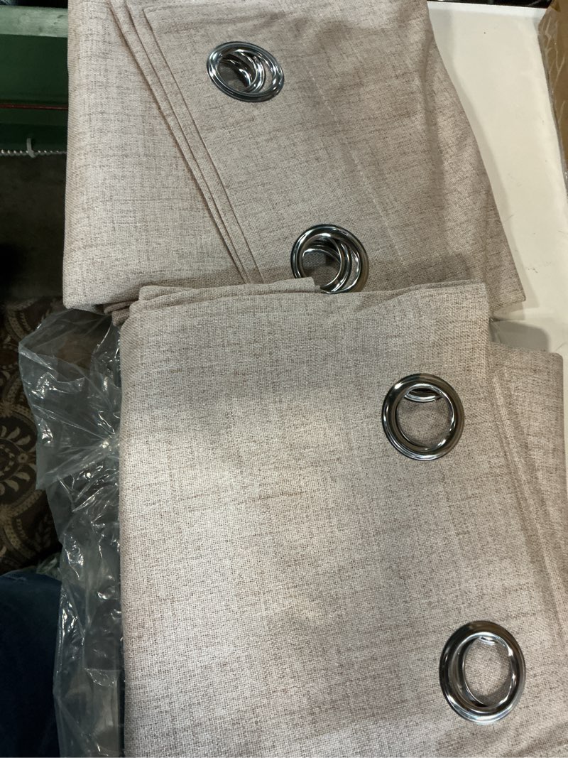 Condition photo showing Good Condition for miulee 90 inches linen textured curtains for bedroom 100% blackout thermal insulated natural beige grommet room darkening curtains & drapes luxury decor for living room nursery 52 x 90 inch (2 panels) beige 52"w x 90"l (pack of 2)