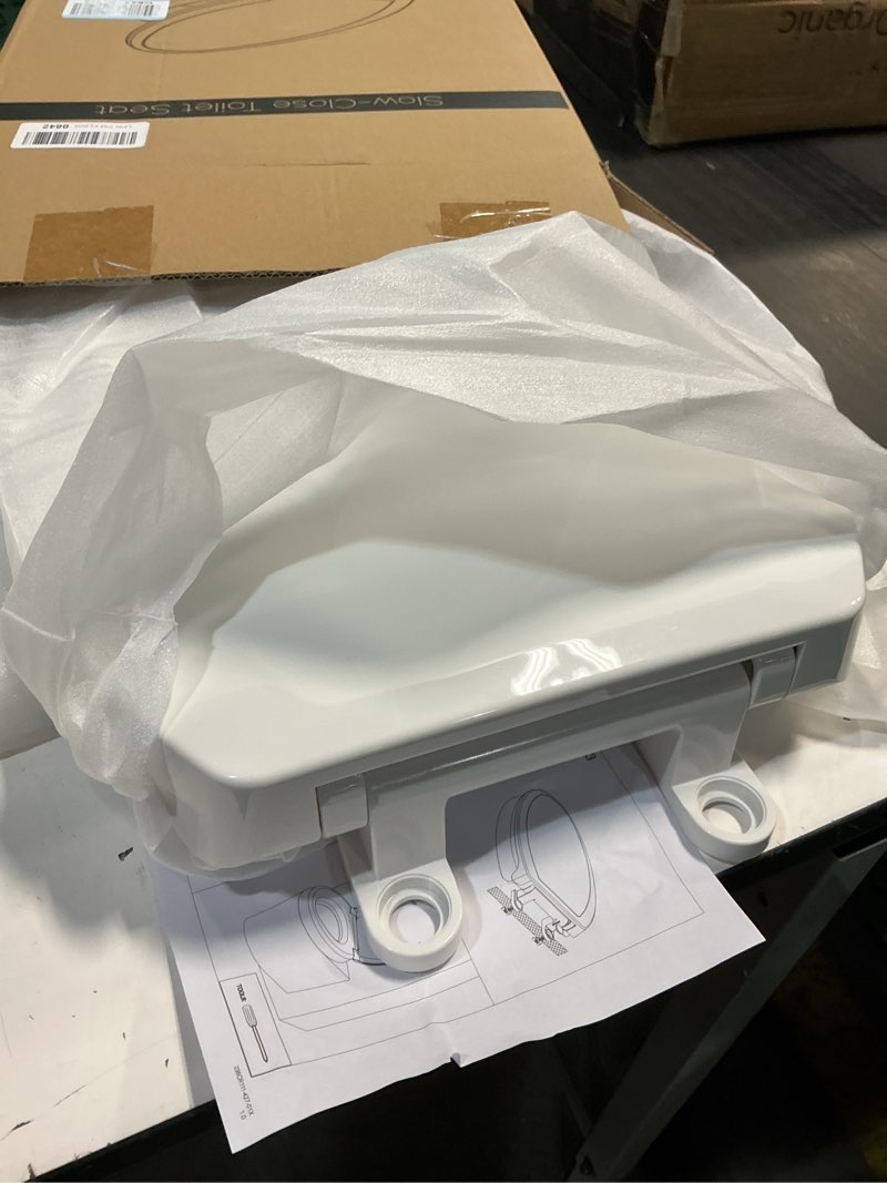 Condition photo showing Good Condition for Elevated Toilet seat 3 inch, Elongated Toilet seat risers for Seniors, Slow Close, Heavy Duty, Never Loosen, Raised Toilet seat Elongated Bowl, White(18.5”)