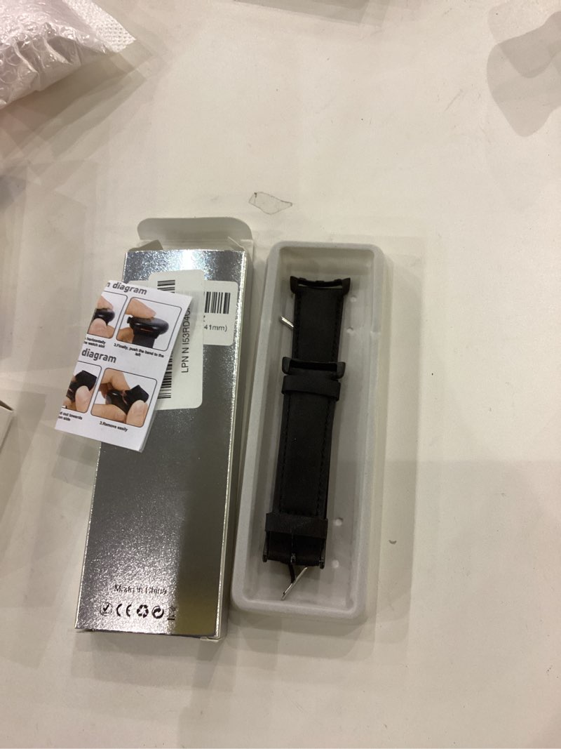 Condition photo showing Good Condition for Leather Bands Compatible with pixel watch 4/3 45mm for Men Women, Top Grain Genuine Leather Replacement Strap for Google Pixel Watch 4/3/2/1 41mm Black For Google Pixel Watch 4/3/2/1 41mm