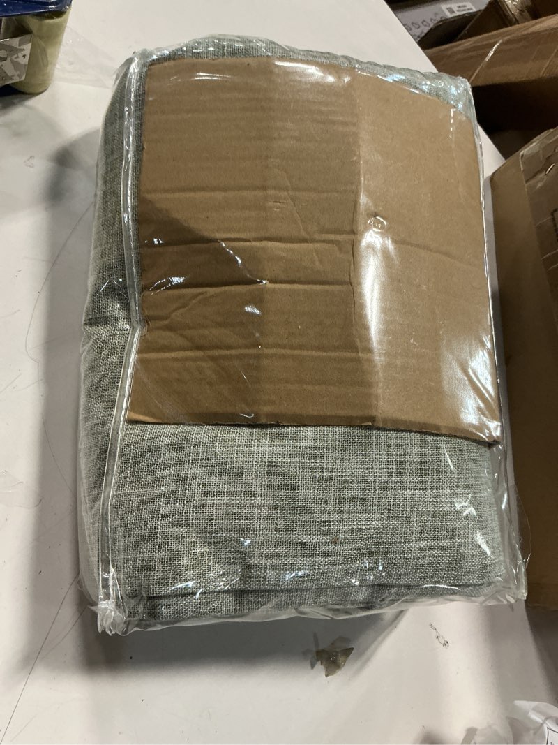 Condition photo showing Good Condition for MIULEE Sage Green 100% Blackout Linen Curtains 84 Inch 2 Panels Set Double Sided No Coating Pleated Back Tab Black Out Long Thermal Insulated Pinch Pleat Bedroom Living Room Darkening Window Drapes Sage Green 52"W x 84"L (Pack of 2)