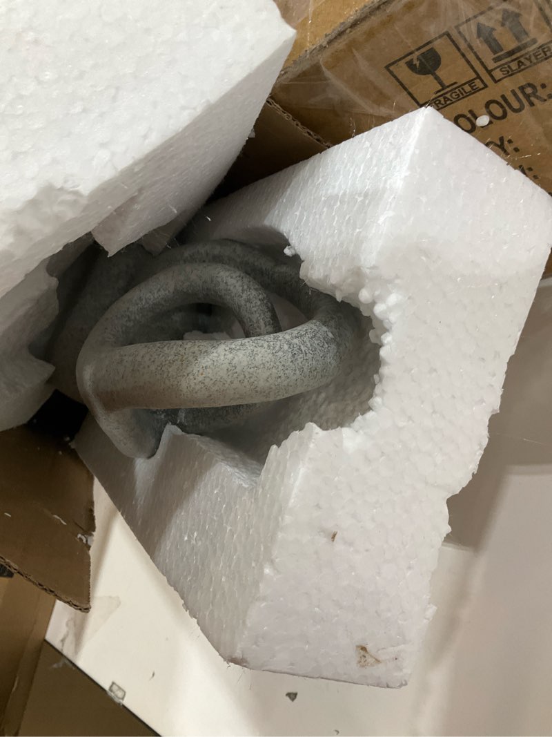 Condition photo showing New/Like New for Modern Abstract Knot Sculpture, Artistic Mobius Inspired Resin Decor, Elegant Home and Office Decor, Perfect for Shelves, Desktops, and Mantles, Ideal Gift for Birthdays, Housewarmings (Black)