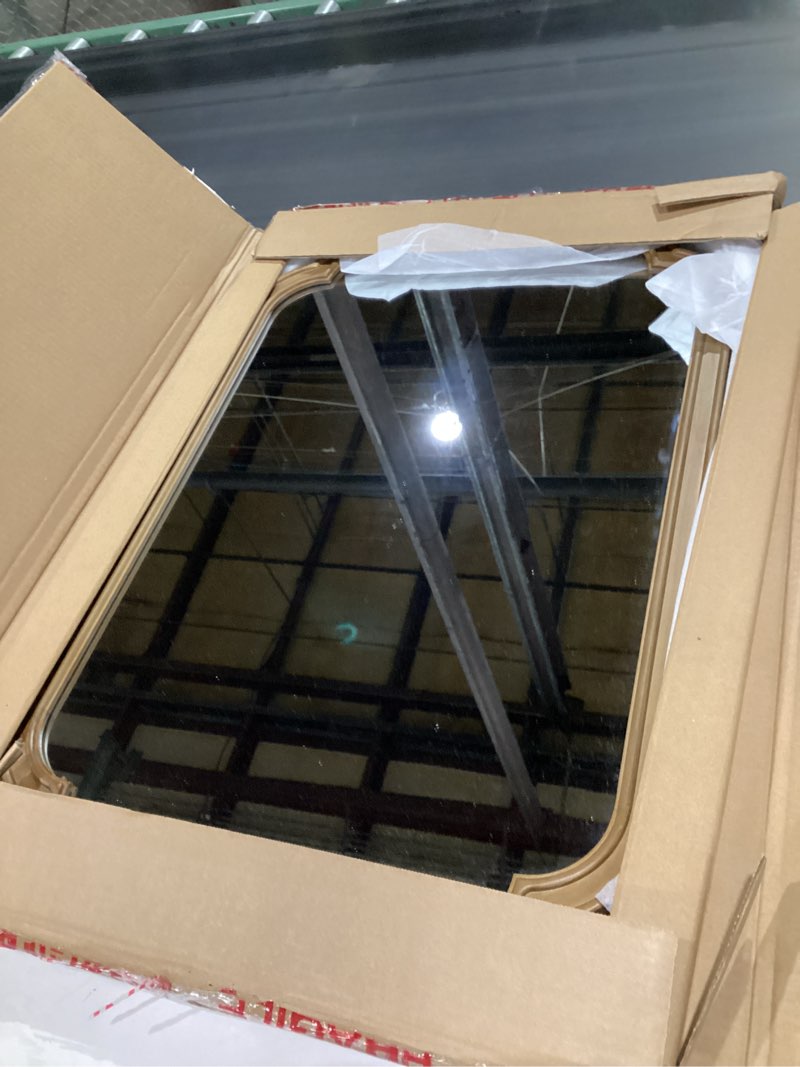 Condition photo showing Good Condition for WallBeyond 20" x 30" Rounded Corner Arch Wall Mirror with Wood Frame for Entryway, Living Room or Bedroom Home Decor - Light Woodgrain [20" x 30" Honey-Colored] 30"L x 20"W Honey a