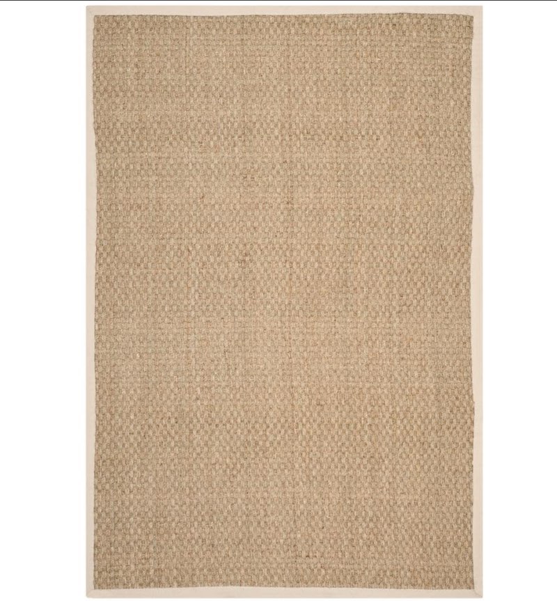 SAFAVIEH Natural Fiber Arbor Border Area Rug  Natural/Ivory  5  x 8