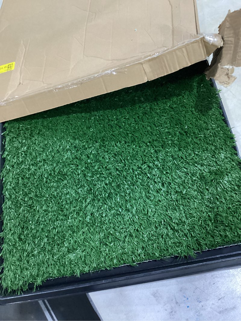 Condition photo showing Good Condition for petmaker artificial grass puppy pee pad for dogs and small pets with tray - 20x30 inches washable 3-layer reusable indoor dog potty grass training pad, easy clean pet housebreaking potty solution large 3-layer system