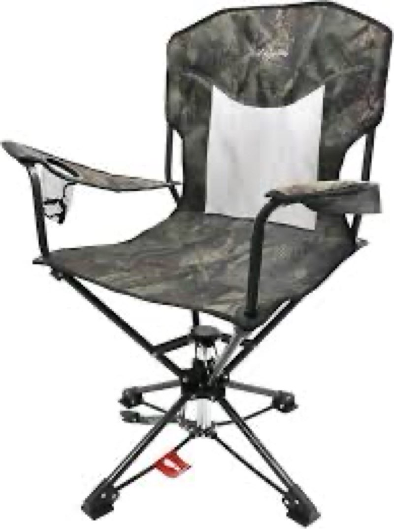 HUNTPAL Foldable 360° Swivel Hunting Chair for Hunter in Blind | Steel Frame with Armrests, Rotary L