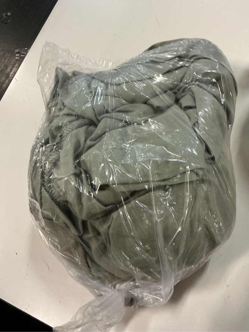 Condition photo showing Good Condition for european linen fitted sheet set, king, willowleaf