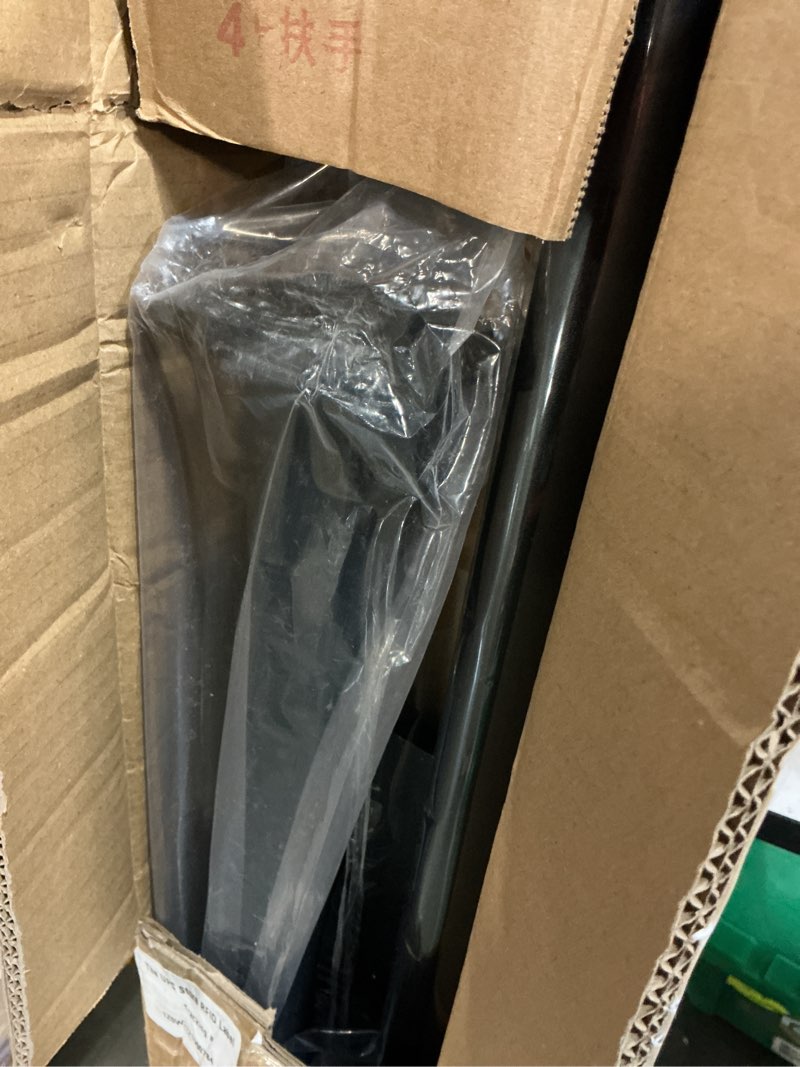 Condition photo showing Good Condition for metty metal handrails for outdoor steps suitable for 1 to 2 steps- wrought iron stair railing- step steady with 2 feet handrailing- safe indoor home banisters (black with balusters) black with balusters 2 step