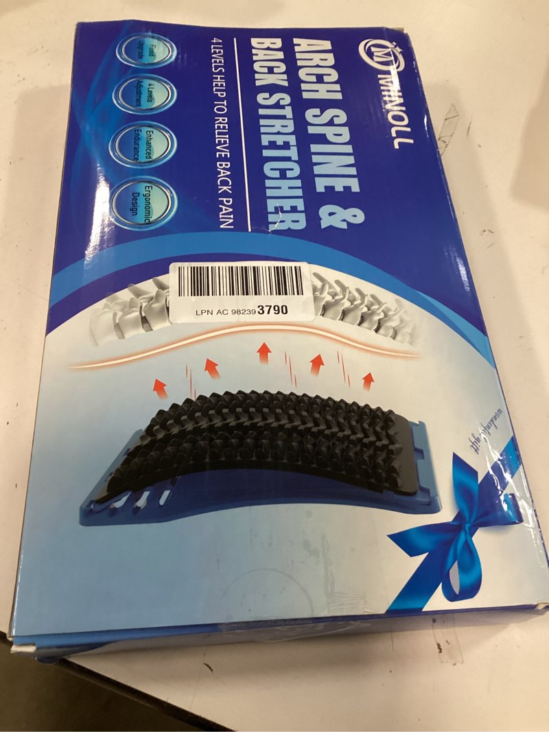 Condition photo showing New/Like New for Back Stretcher for Lower Back Pain Relief, Multiple Level Adjustable Arch Lumbar Back Cracker Board, Back Cracking Device, Back Massager for Scoliosis, Spine Decompression Support Grey