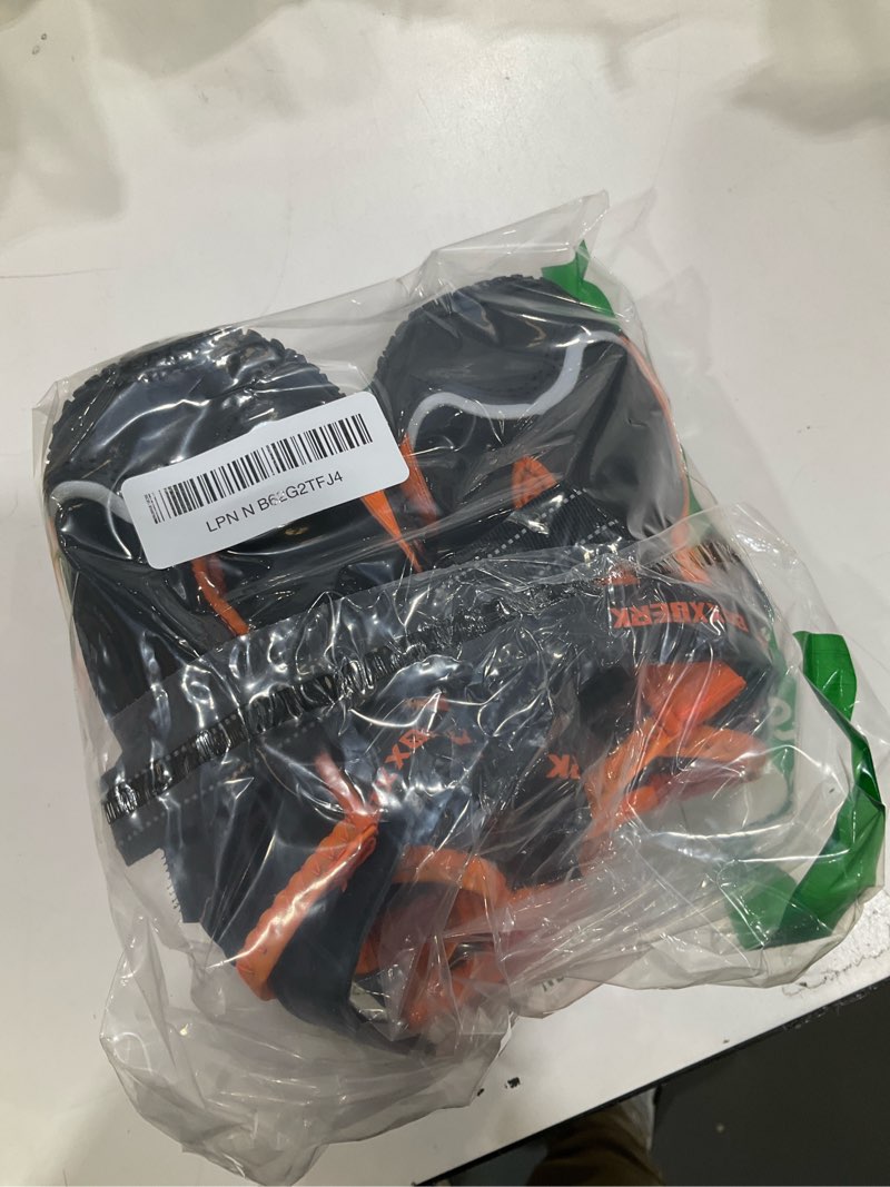 Condition photo showing Good Condition for Dog Shoes for Large Dogs,Waterproof Dog Booties for Hot Pavement Winter Snow,Anti-Slip Dog Boots Paw Protector with Reflective Strips for Outdoor Walking Hiking (Black,3") Black Orange Size 8: 3.0"x3.16"(W*L)