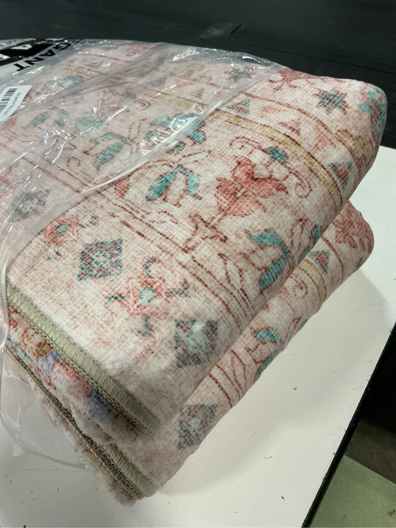 Condition photo showing Good Condition for zesthome pink rug - 5x7 area rugs for bedroom, stain resistant washable rugs for nursery room, living room, home decor, girls rug (pink/blue,5'x7') pink/blue 5' x 7' (rectangular)
