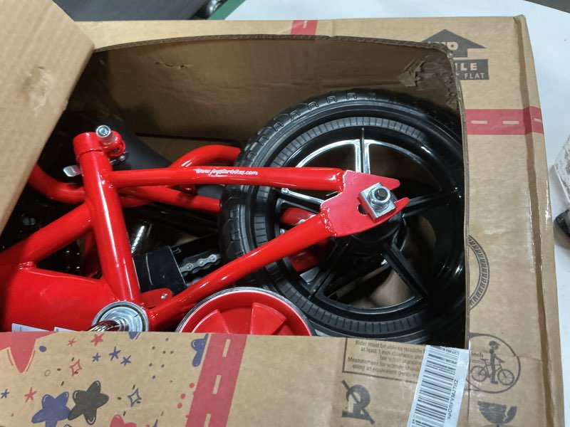 Condition photo showing Good Condition for joystar 10 & 12 inch kids bike for boys and girls ages 1-4 years, toddler bike with training wheels & basket, detachable parent push handle, kids pedal bike, multiple colors red 12 inch wheels