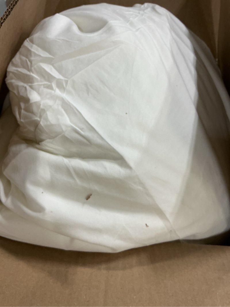 Condition photo showing As Is for rosgonia king size comforter set ivory, 3pcs (1 boho comforter & 2 pillowcases) all season bedding soft lightweight bedspread cozy blanket quilt king comforter 104"x90" ivory