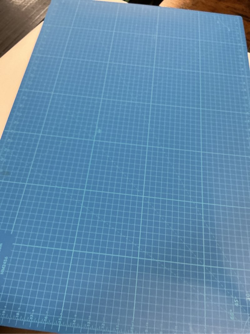 Condition photo showing As Is for proartek pk00076 professional cutting mat, hm3042, 30 x 42 inches; self-healing, double-sided blue/gray mat for quilting, sewing, hobbies & crafting