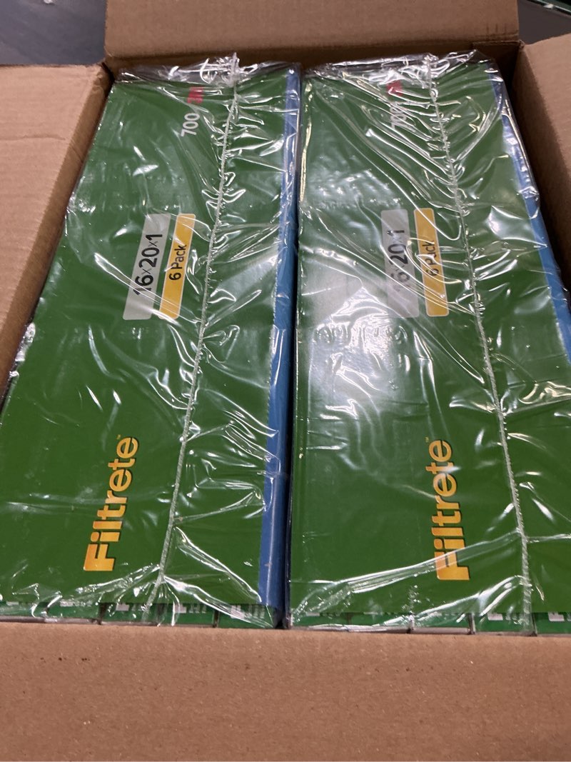 Condition photo showing New/Like New for filtrete 16x20x1 ac furnace air filter, mpr 700, merv 8, tough on pollen, easy on airflow, 3-month pleated 1-inch electrostatic air cleaning filter, 12-pack (actual size 15.68 x 19.68 x 0.78 in)