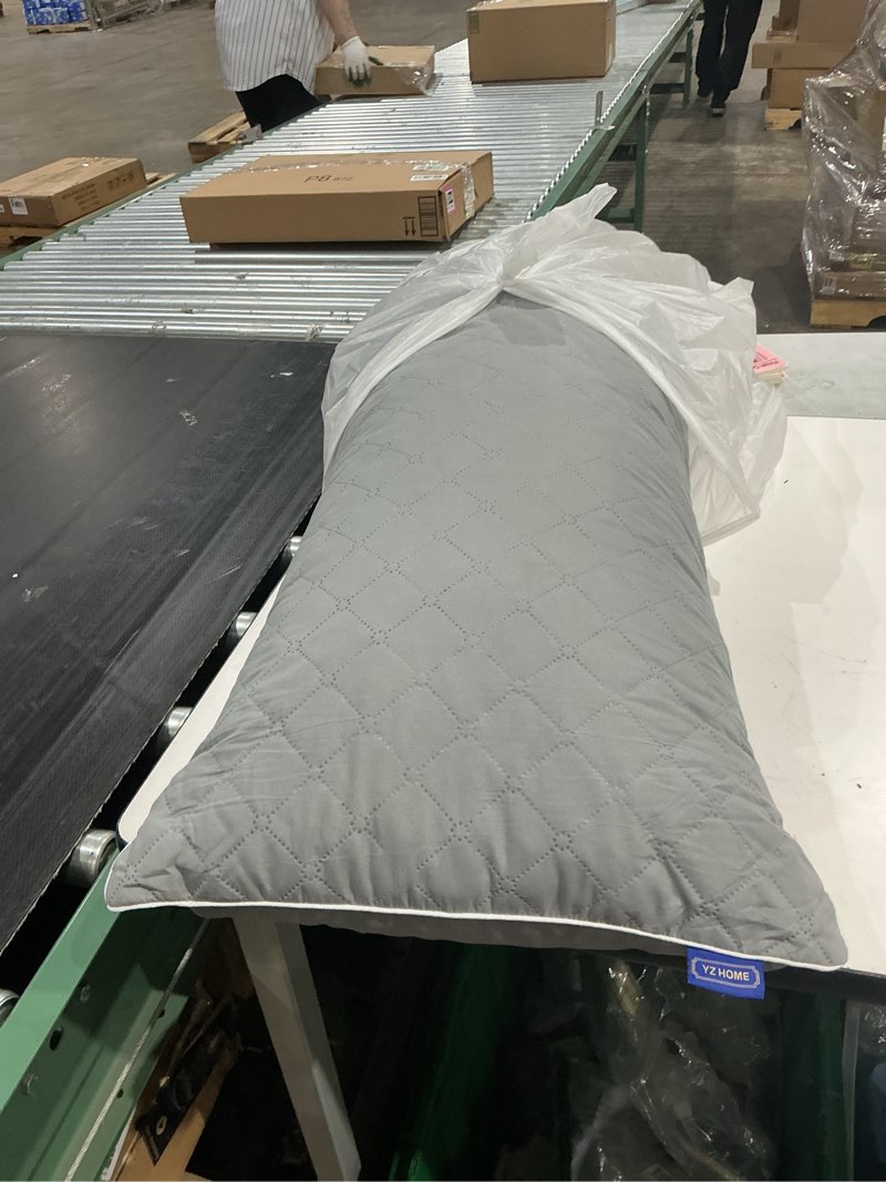 Condition photo showing As Is for iten similar))))zonli cooling body pillow for adults side sleeper & pregnancy - memory foam insert long body pillow 20 x 54 inch with washable pillowcase, gift for men women grey light grey