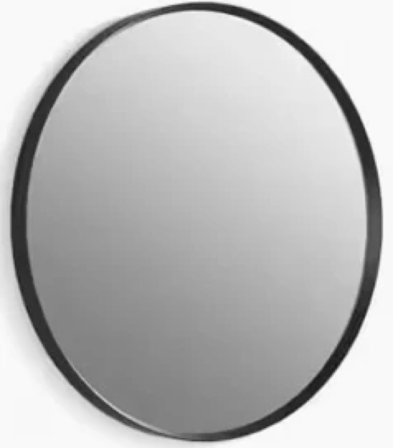 mirror round black 32x32” ys-44