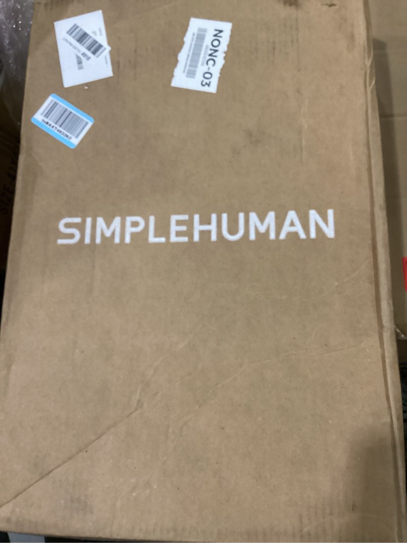 Condition photo showing Good Condition for simplehuman 50 liter / 13 gallon semi-round kitchen step trash can with secure slide lock, mocha plastic