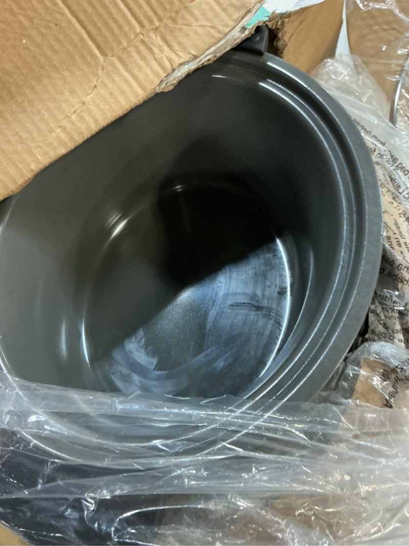 Condition photo showing As Is for GreenLife 3.5QT Slow Cooker, PFAS-Free Non-Toxic Ceramic Nonstick Removable Interior Bowl, Programmable, Keep Warm, Stovetop & Oven Safe, Dishwasher Safe Crock, Glass Lid, Turquoise Turquoise 3.5 Quarts